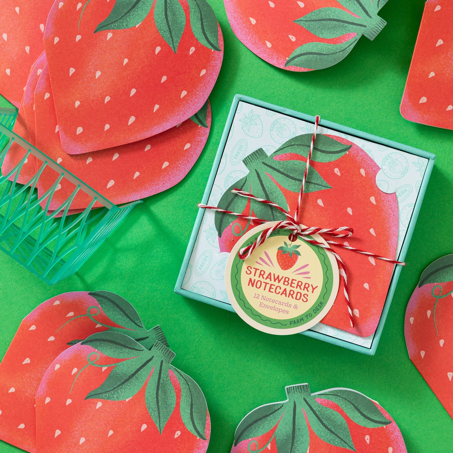 Paper Produce Strawberry Notecards