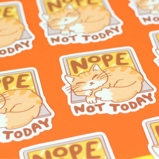 Nope Not Today Kitty Cat Holiday Gift Vinyl Sticker