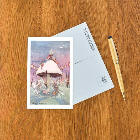 Postcard KF-348 Fairies Dancing under Toadstool