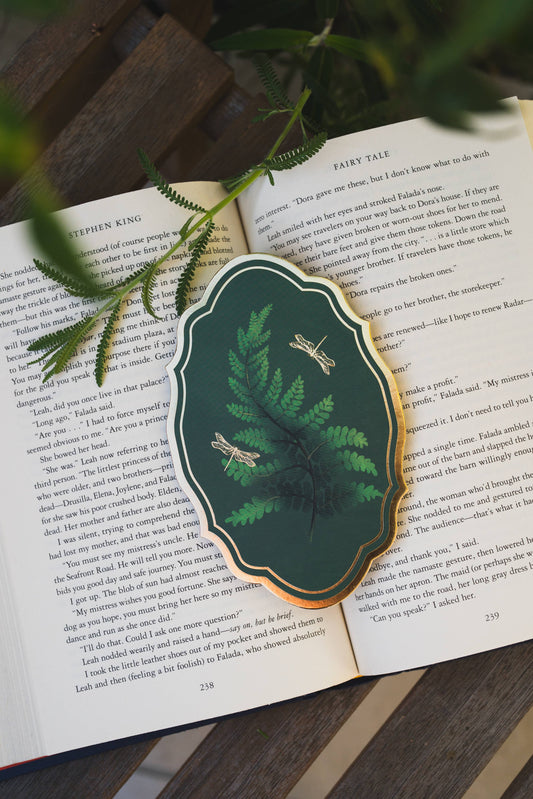 Emerald Fern Gold Foil Bookmark | Bookish Romantasy
