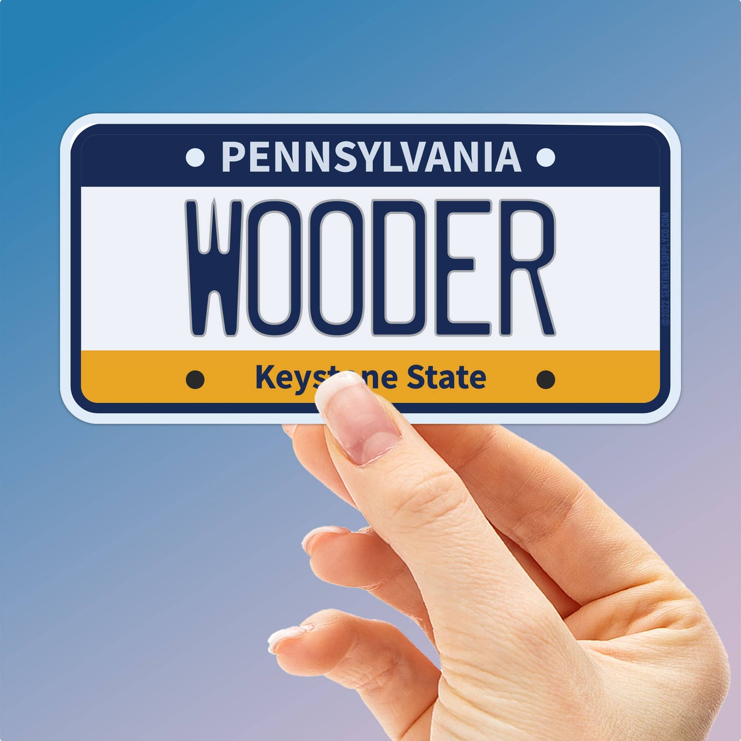 Wooder Philly License Plate Sticker