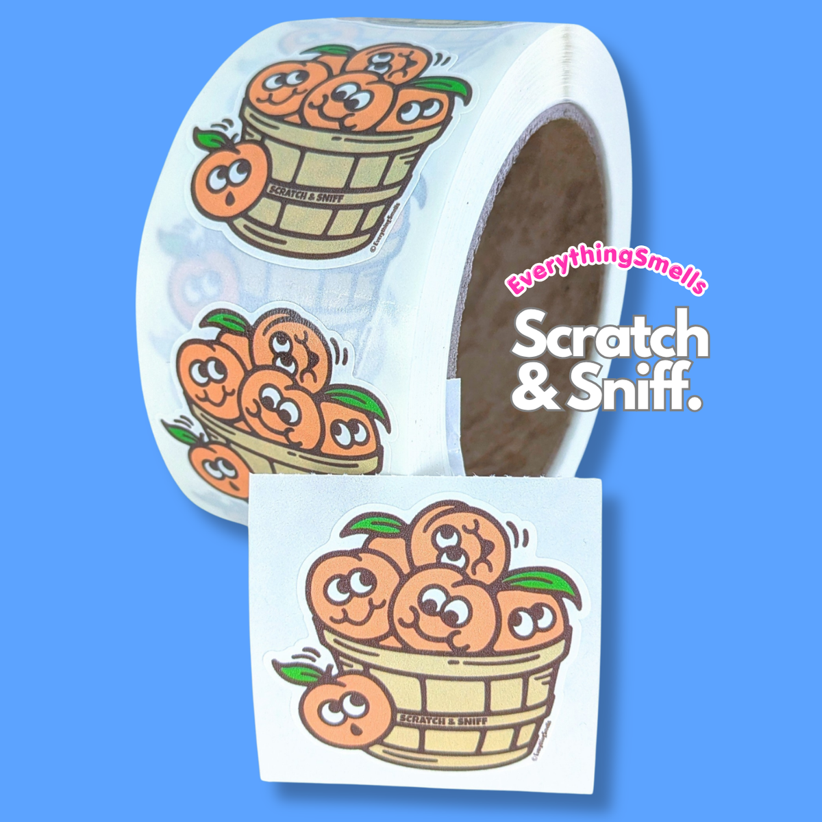 Basket of Peaches Scratch & Sniff Sticker Roll (50)