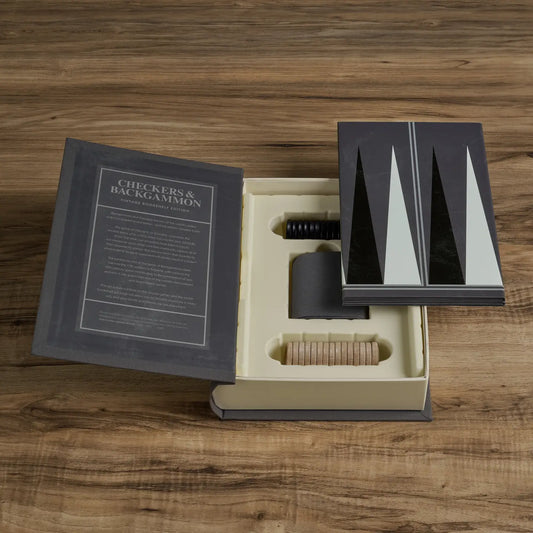 Checkers and Backgammon Vintage Book Shelf Edition