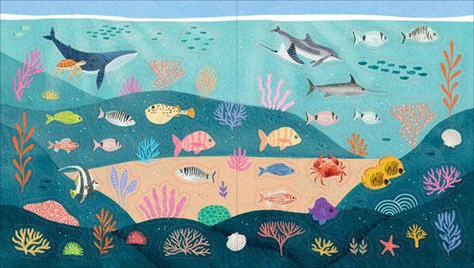 Undersea sticker sheet with multiple fish and coral reef sticker designs