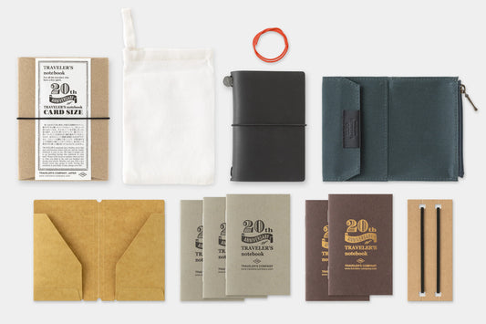 TRAVELER'S Notebook - Card Size - 20th Anniversary Set - Black (PRE-ORDER, Limit 1 per person)
