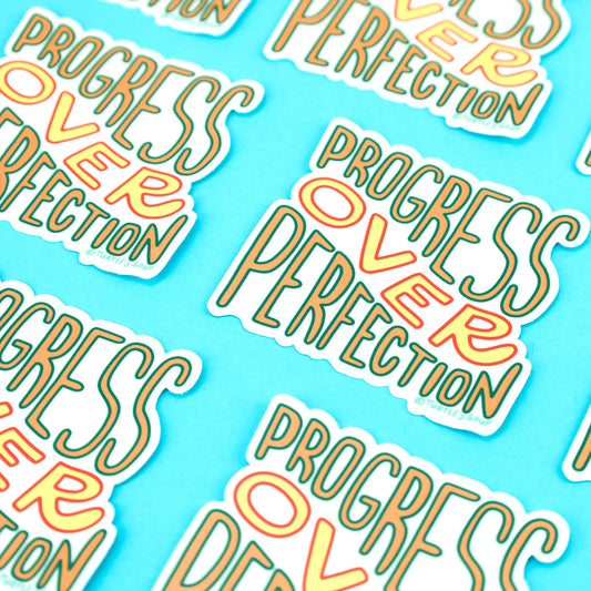 Progress Over Perfection Motivation Uplifting Vinyl Stickers