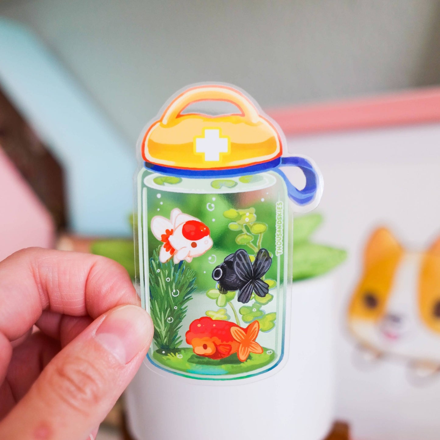 Vinyl Sticker (Transparent) First Splash Kit - Goldfish