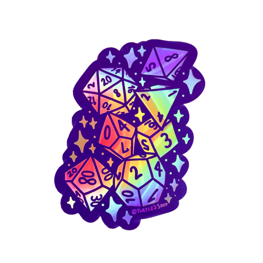 Gamer D20 Board Game Dice Vinyl Sticker (Holographic)