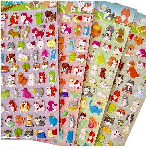 Cats & Dogs Puffy Assorted Stickers