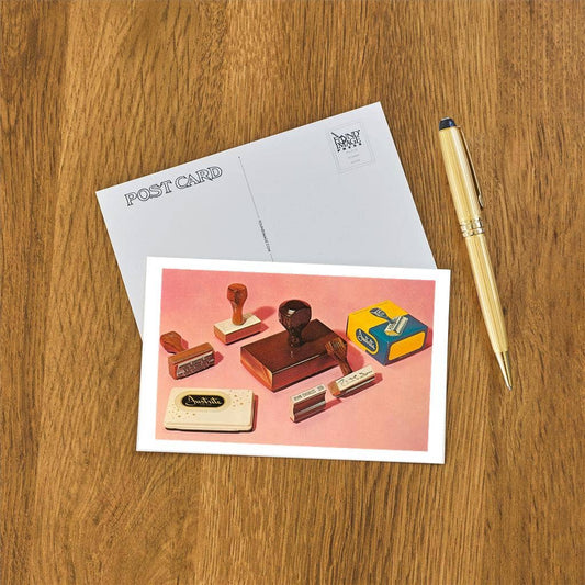 Postcard AC-374 Office Stamps and Ink Pad