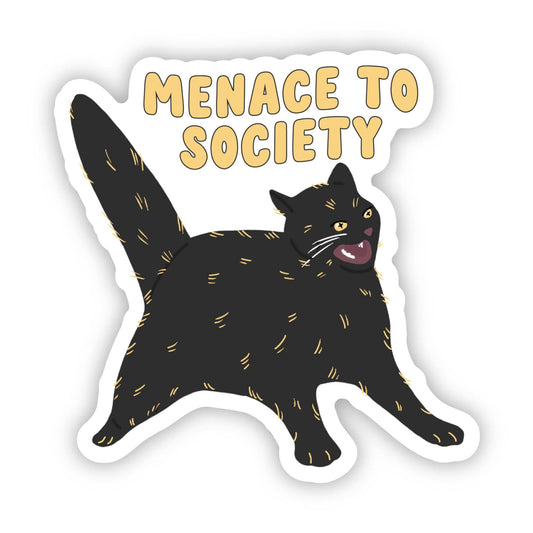 Menace To Society Black Cat Sticker