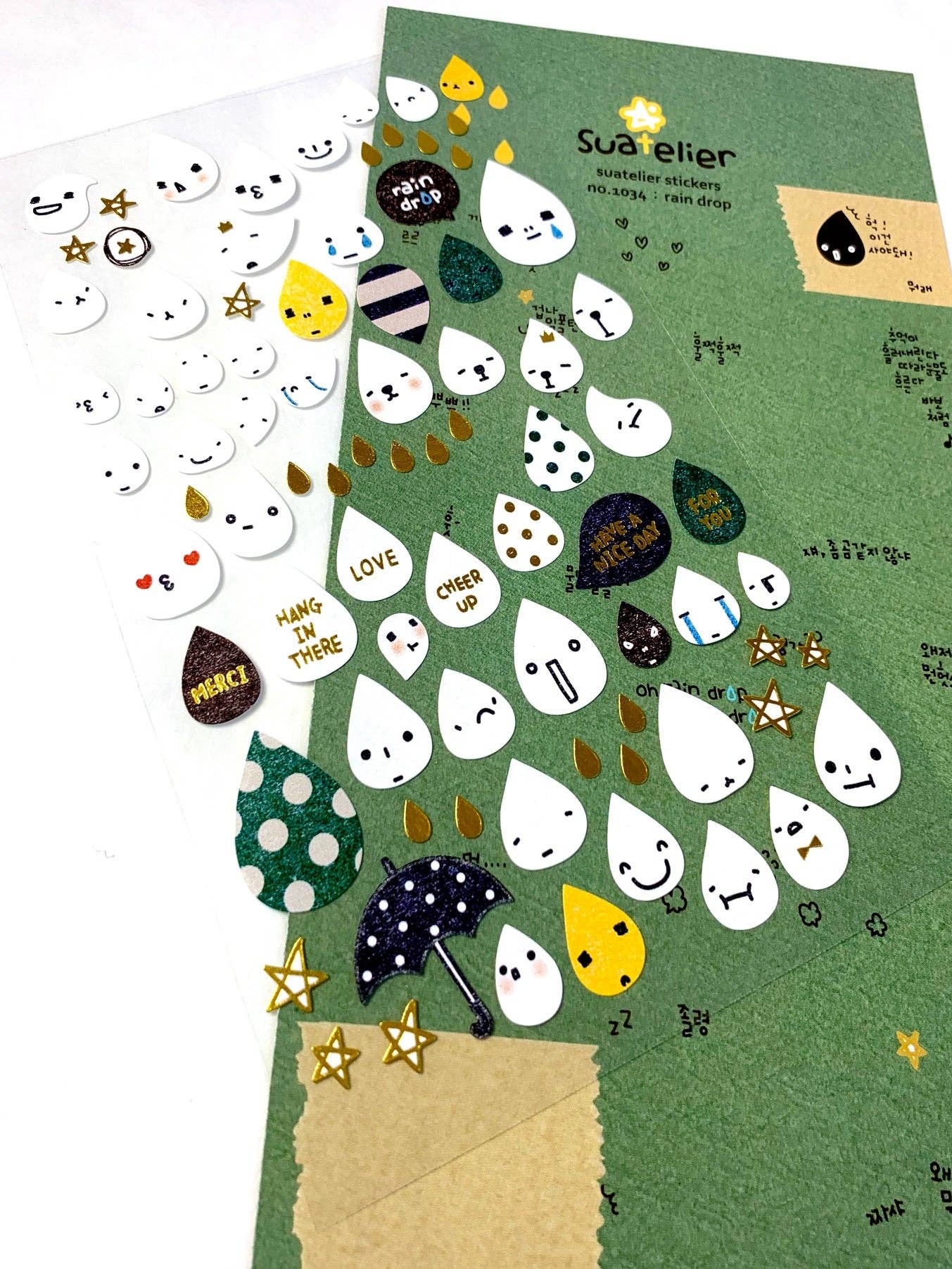 Rain Drop Paper Stickers