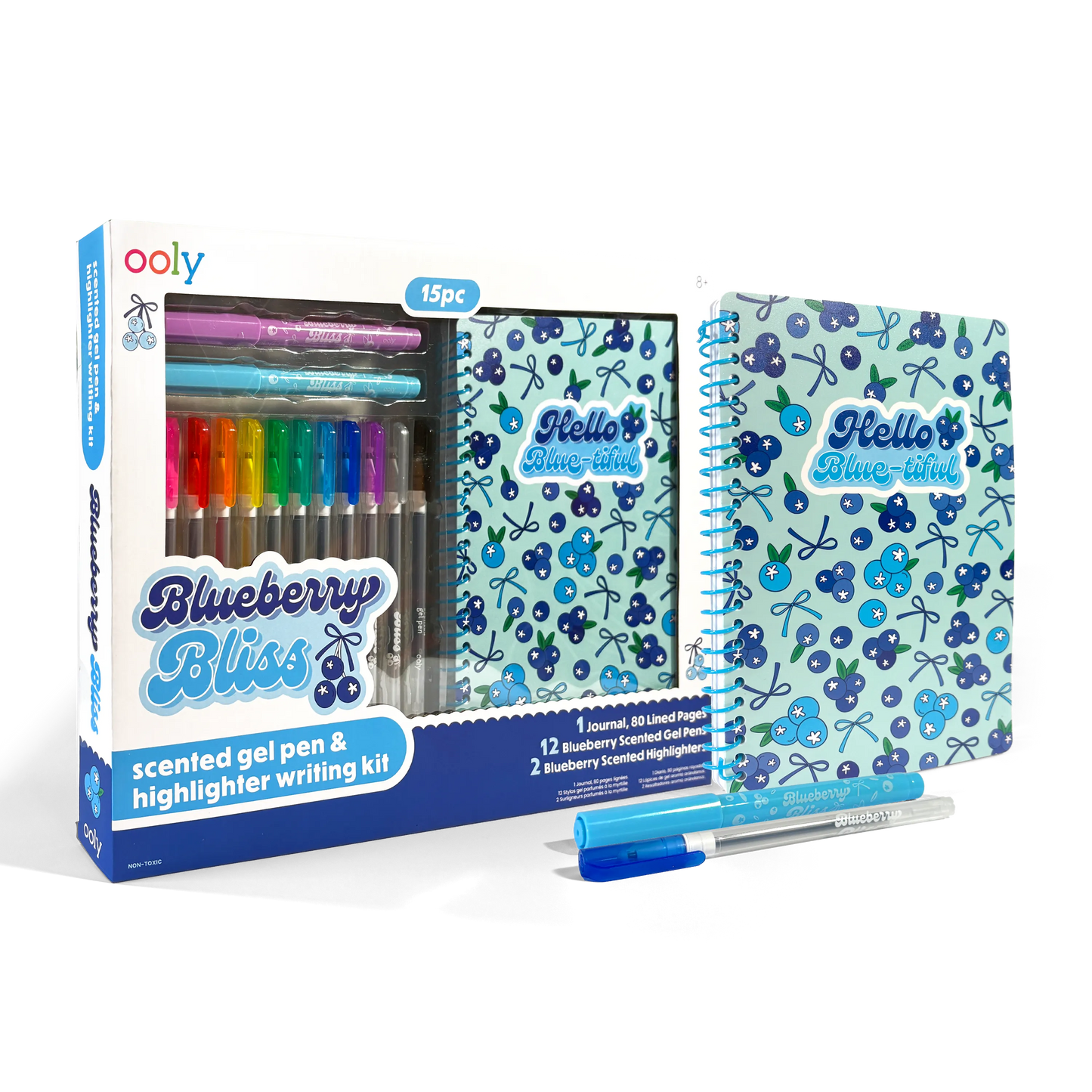 Blueberry Bliss: Scented Gel Pen & Highlighter Writing Kit