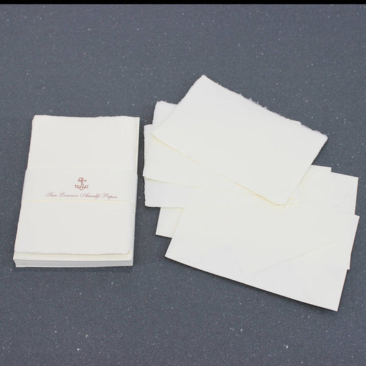 Amalfi Deckled Edge Flat Cards, Italian Handmade Paper