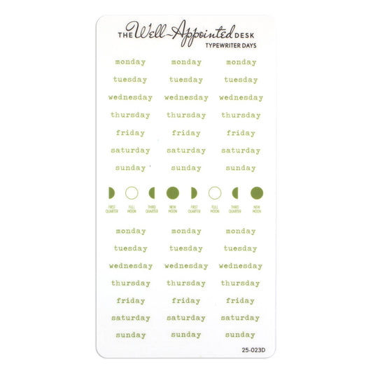 Typewriter Days Weekly Sticker Sheet (25-023)