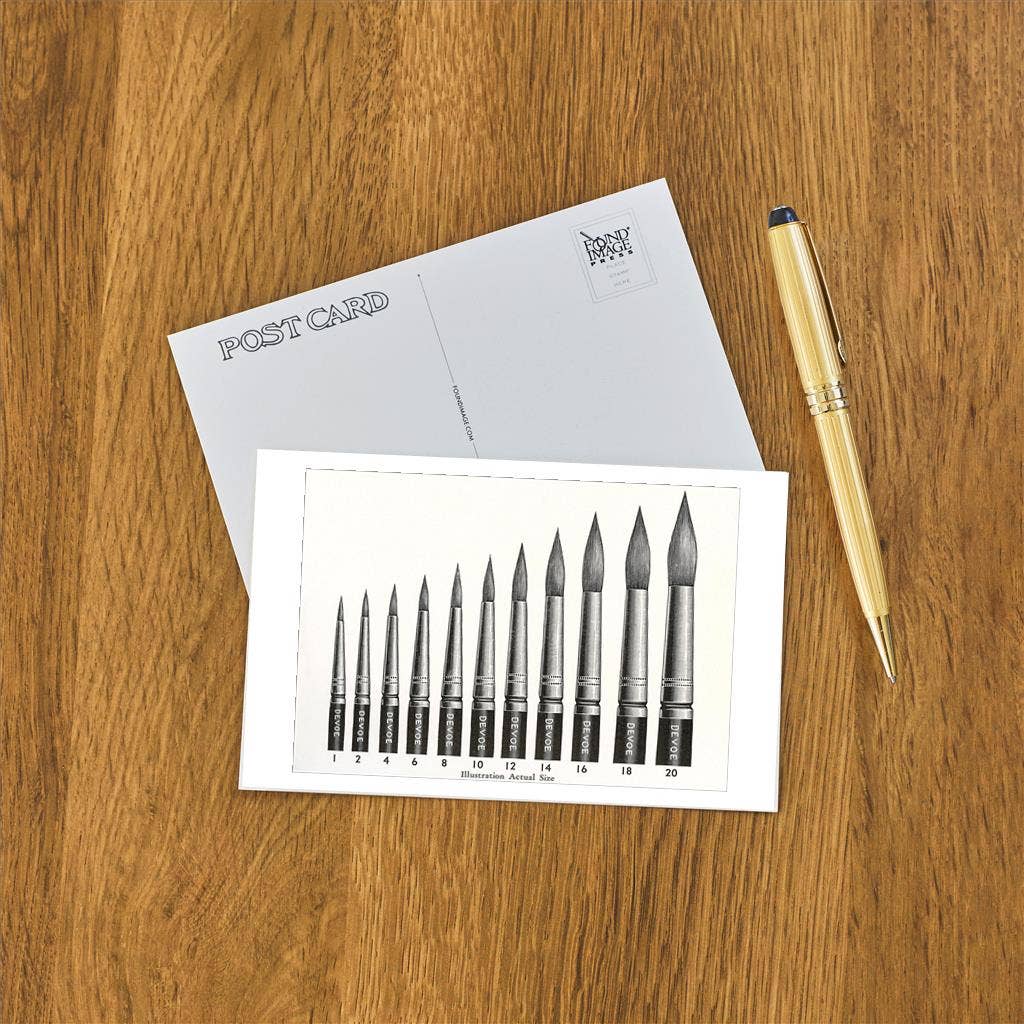 Postcard AT-252 Variety of Paint Brushes