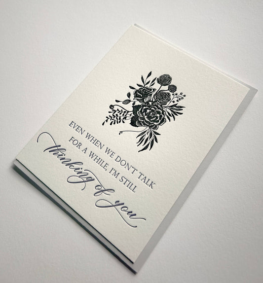 I'm Still Thinking Of You Letterpress Just Because Card