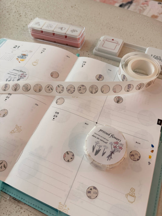 Pressed flowers kiss cut washi tape