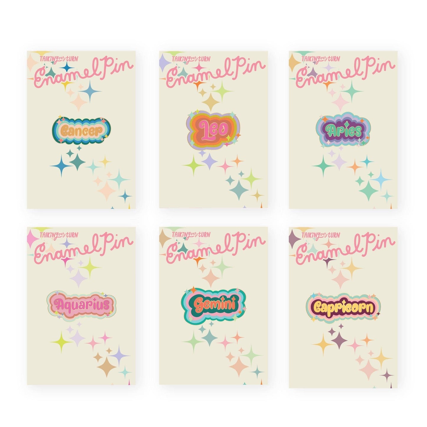 Zodiac Enamel Pins (astrology)