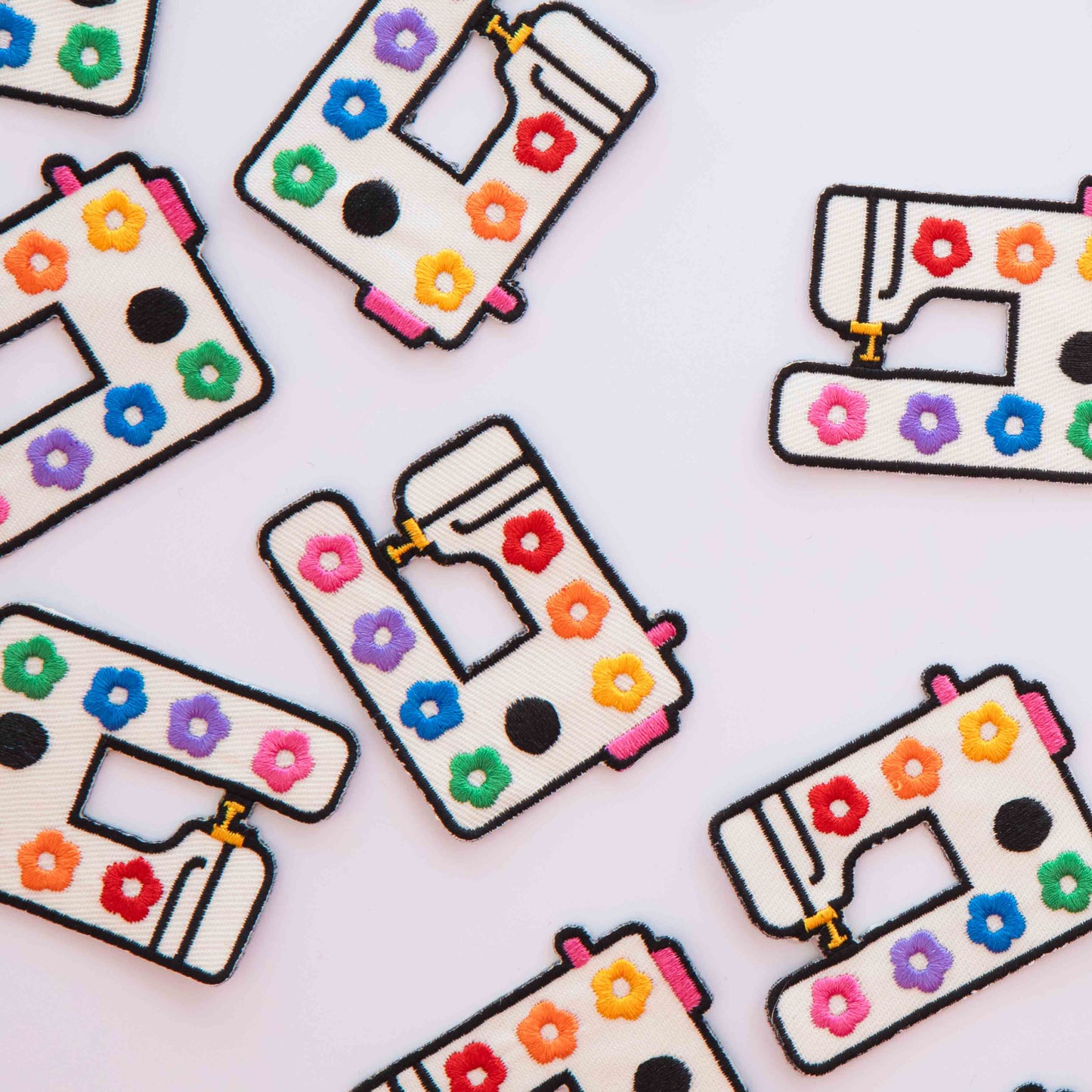 Rainbow Daisy Sewing Machine Iron-On Patch