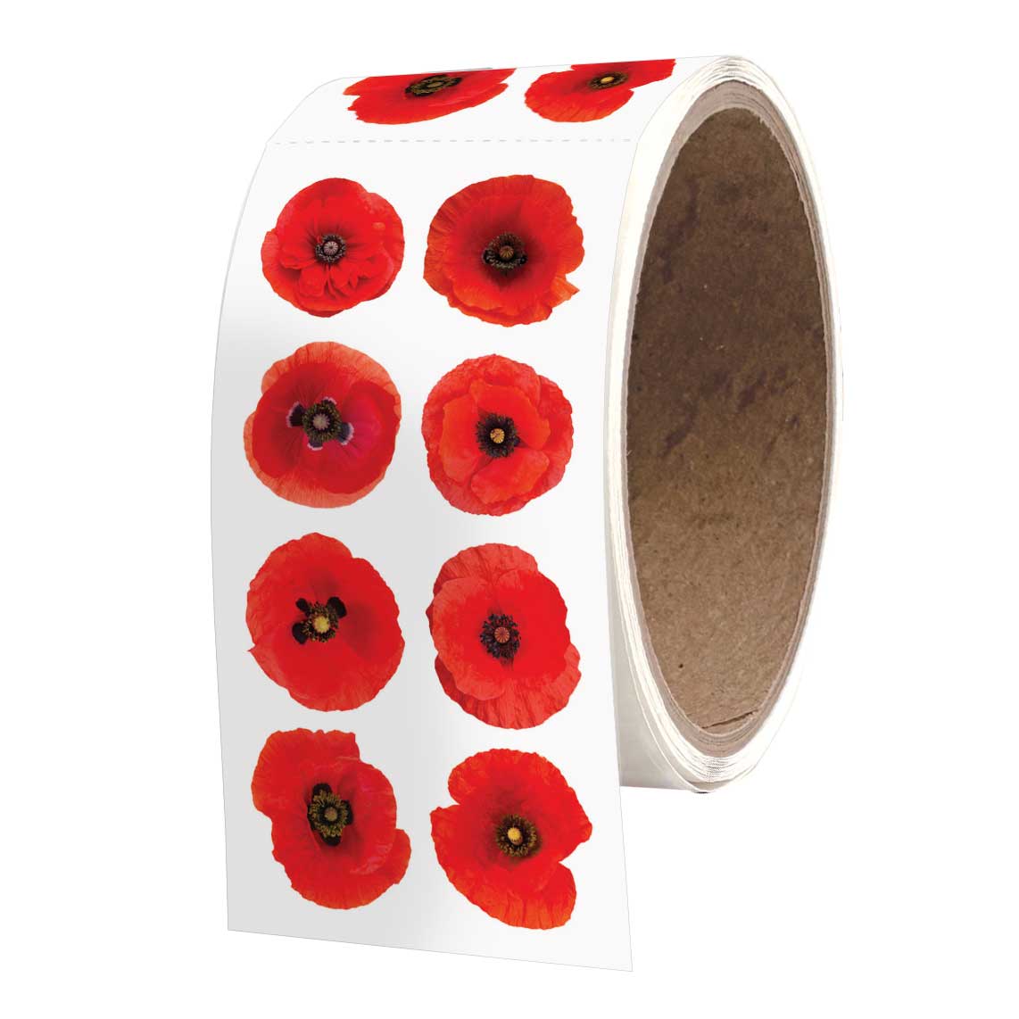 Decorative Stickers - Red Poppies - ROLL OF 50 MODULES