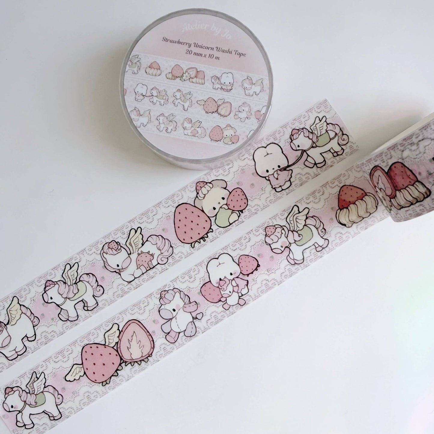 Strawberries and Cream Unicorn Washi Tape
