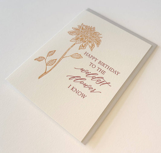 Happy Birthday, Wildest Flower I Know Letterpress Card