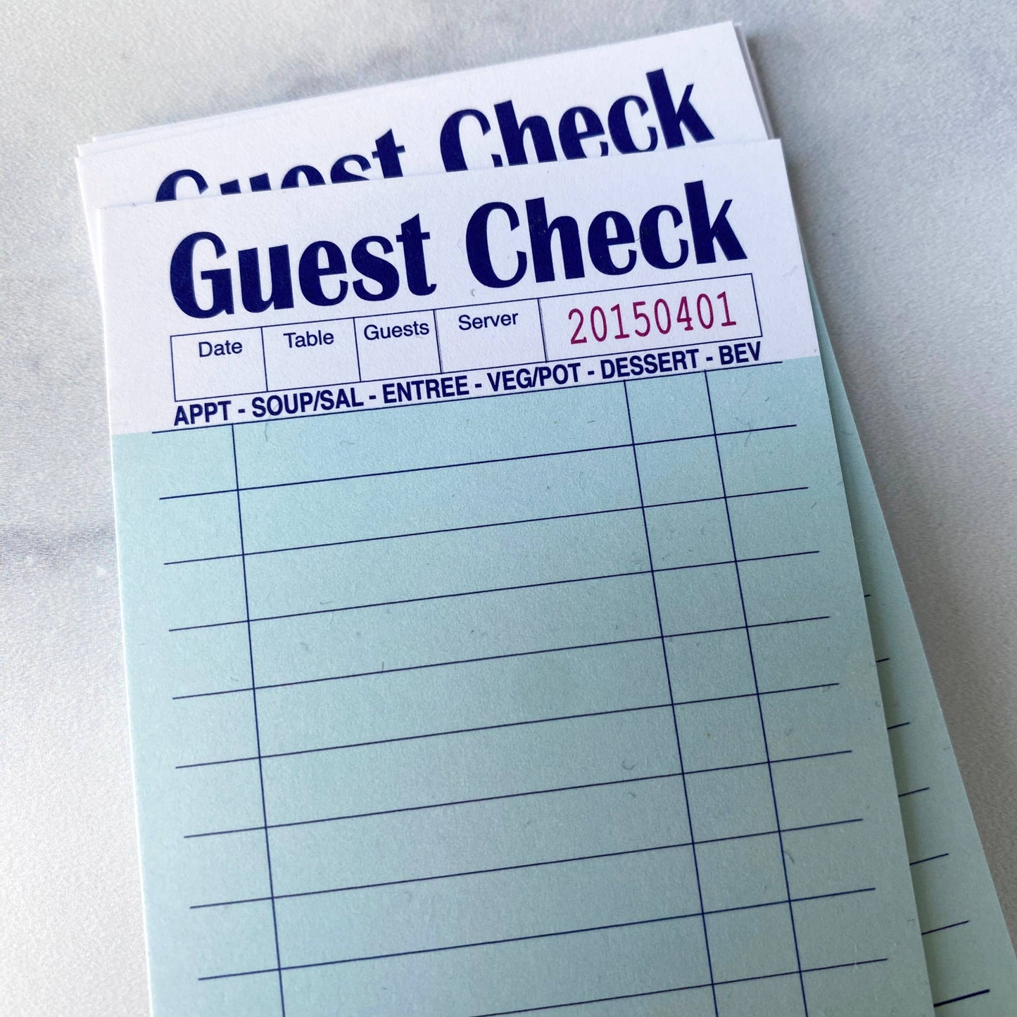 Funny Guest Check Minis™ - Parody Flat Notecard Set of 60