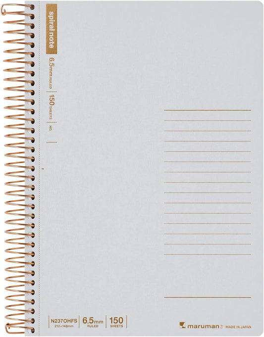 SPIRAL NOTE BASIC NOTEBOOK A5 LINE 6.5MM 150 SHEETS GREY
