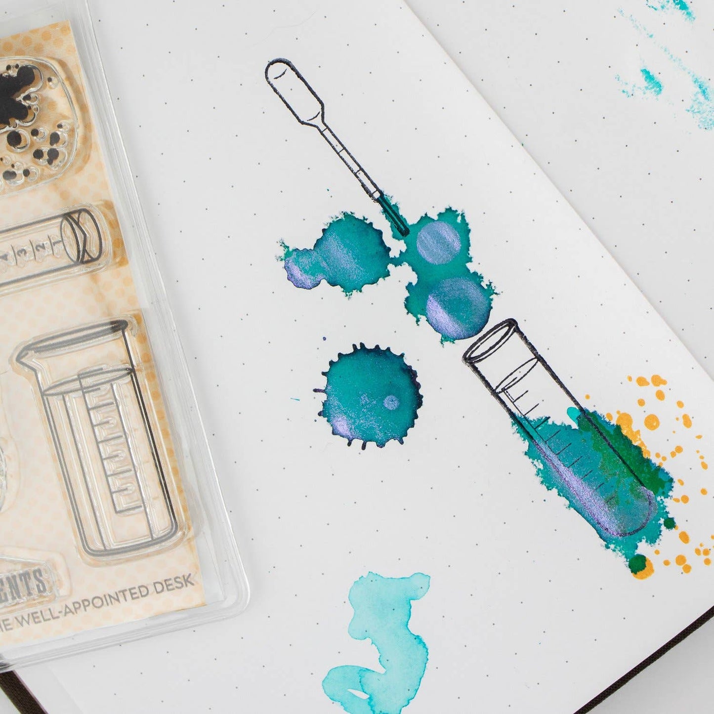 Ink Experiments 3"x4" Clear Stamp Set (8 stamp designs)