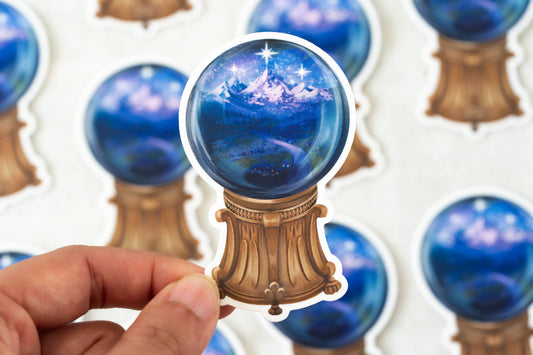 Fantasy Globe Waterproof Vinyl Sticker | Bookish Sticker