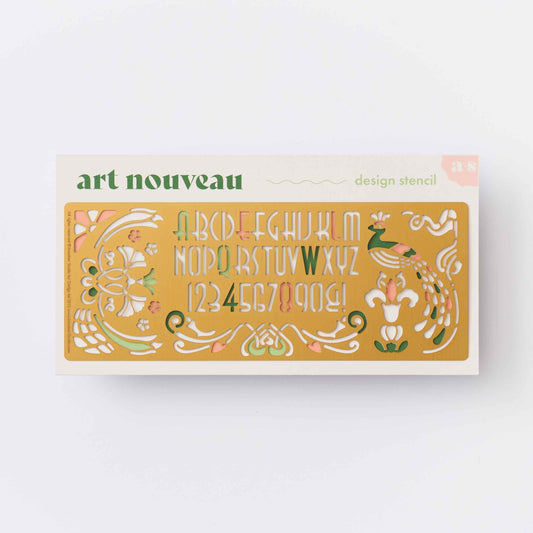 Art Nouveau Design Stencil, Creative Journaling