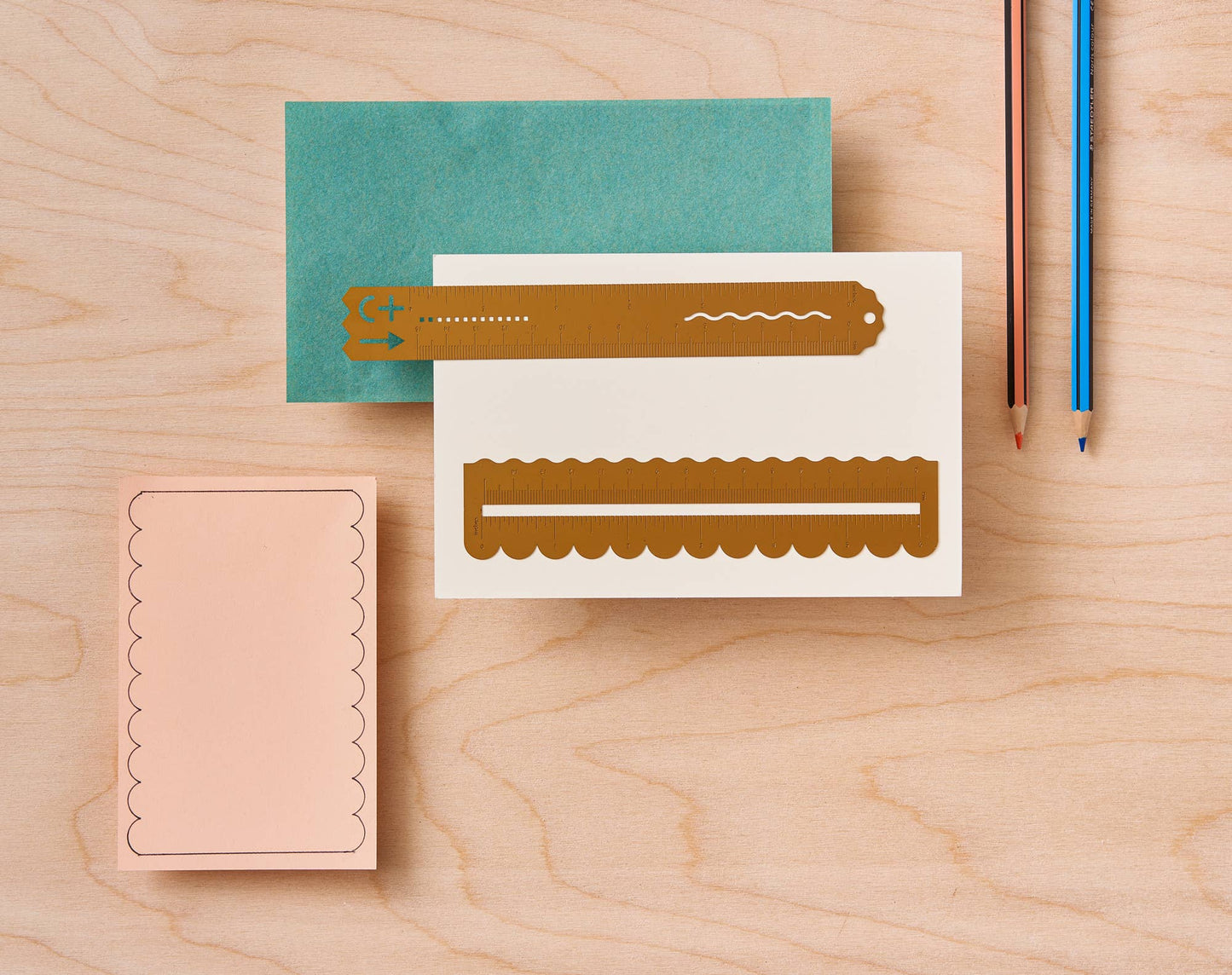 Brass Stencil Ruler, stationery tool