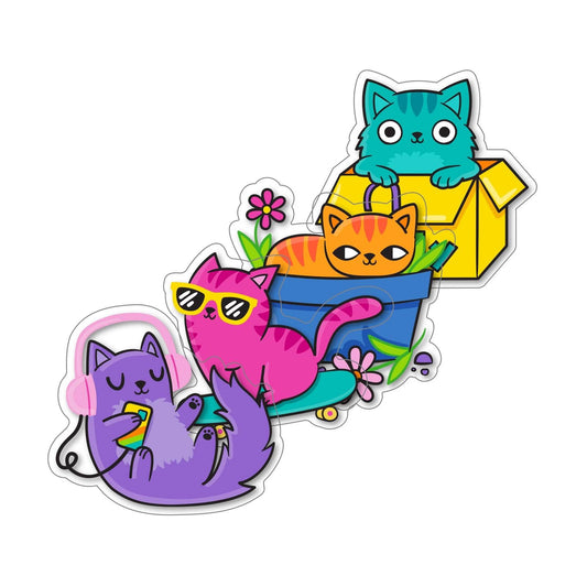 Stickiville: Vinyl Stickers - Silly Kitties (Set of 4)