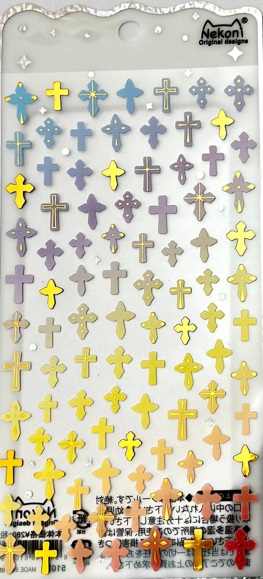 SHINY MINI CROSS STICKERS