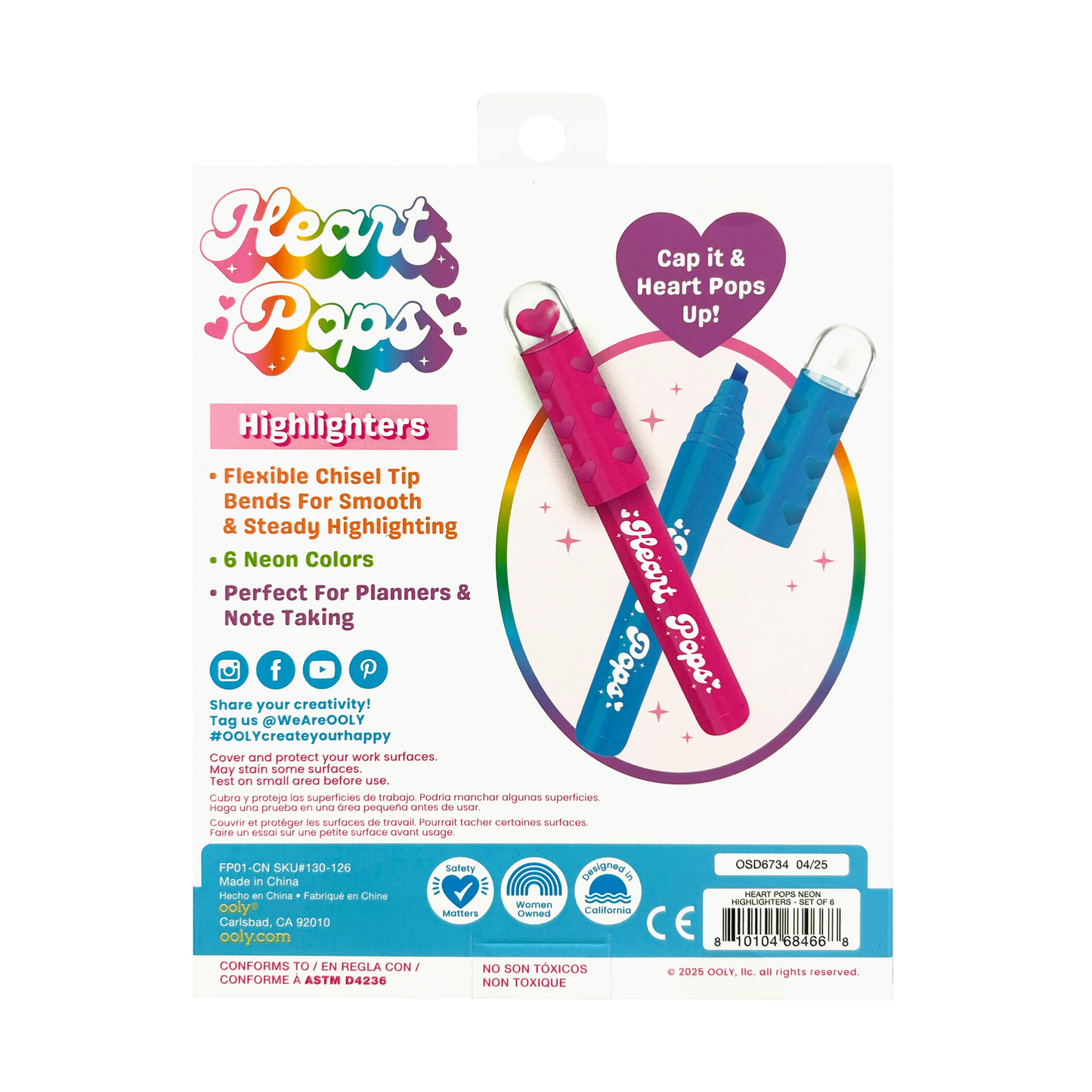 Heart Pops: Neon Highlighters
