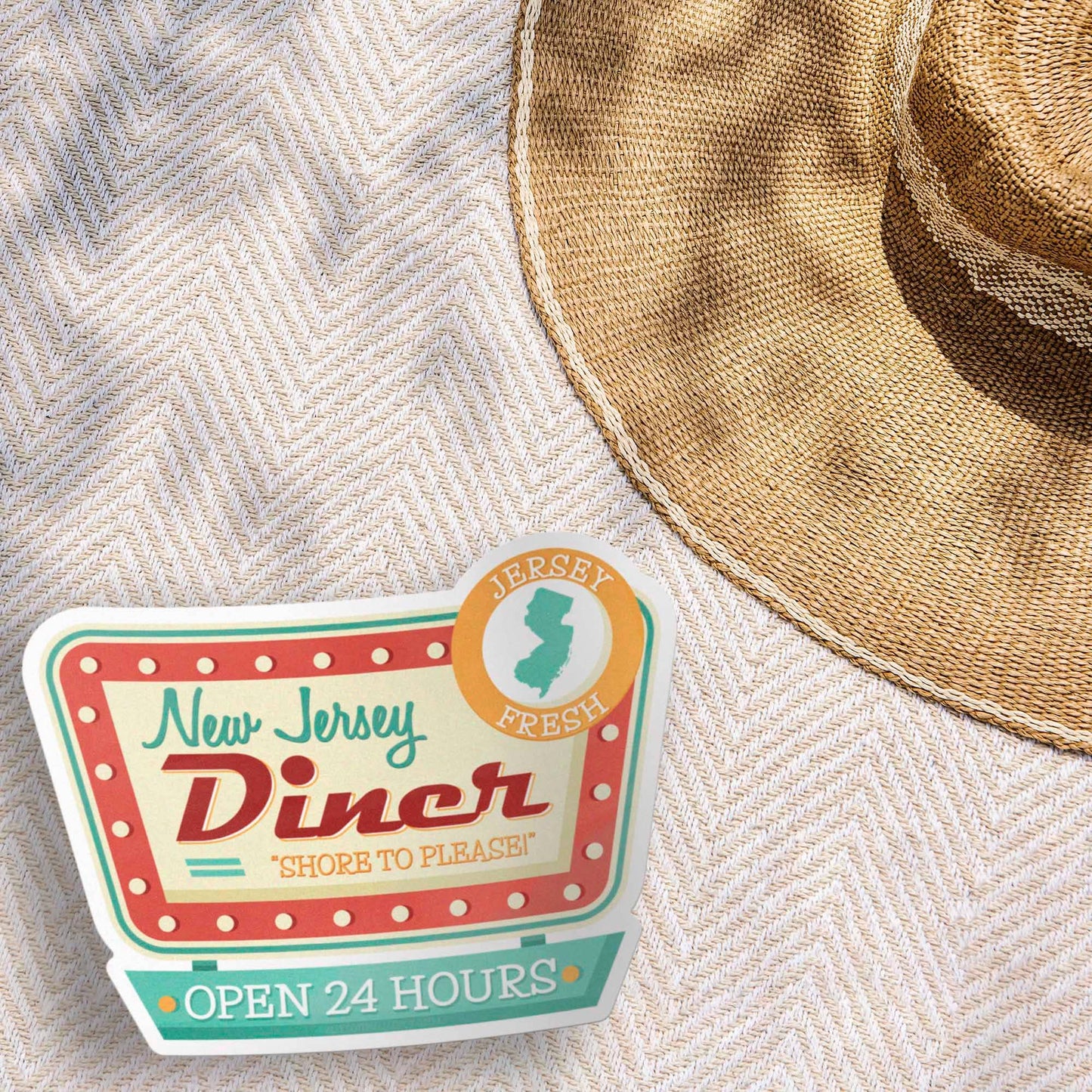 New Jersey Diner Sticker - Retro NJ Decals for Hydroflask