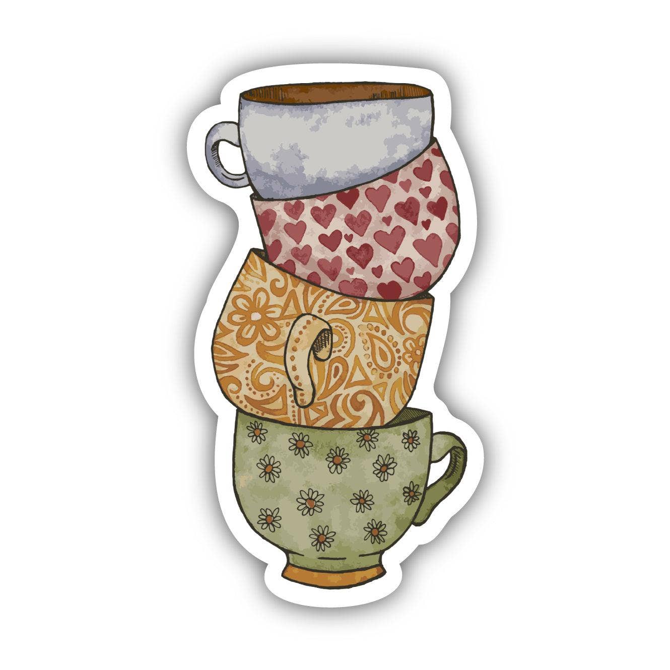 Coffee Mug Tower Coffee Sticker