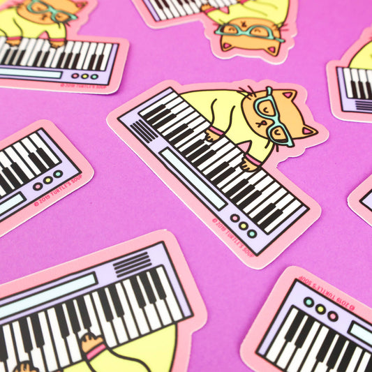 Keyboard Cat Musical Instrument Musician Vinyl Sticker