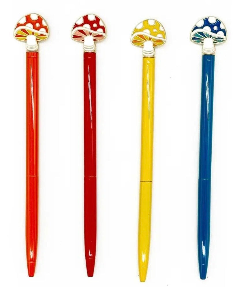 ENAMEL MUSHROOM CHARM PENS