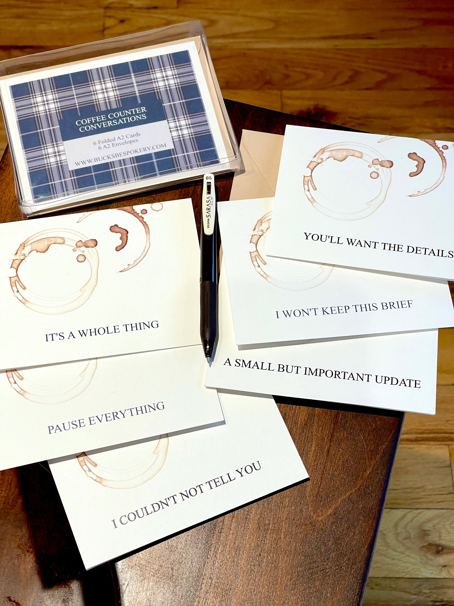 Coffee Counter Conversation Notecard Set (6 cards)