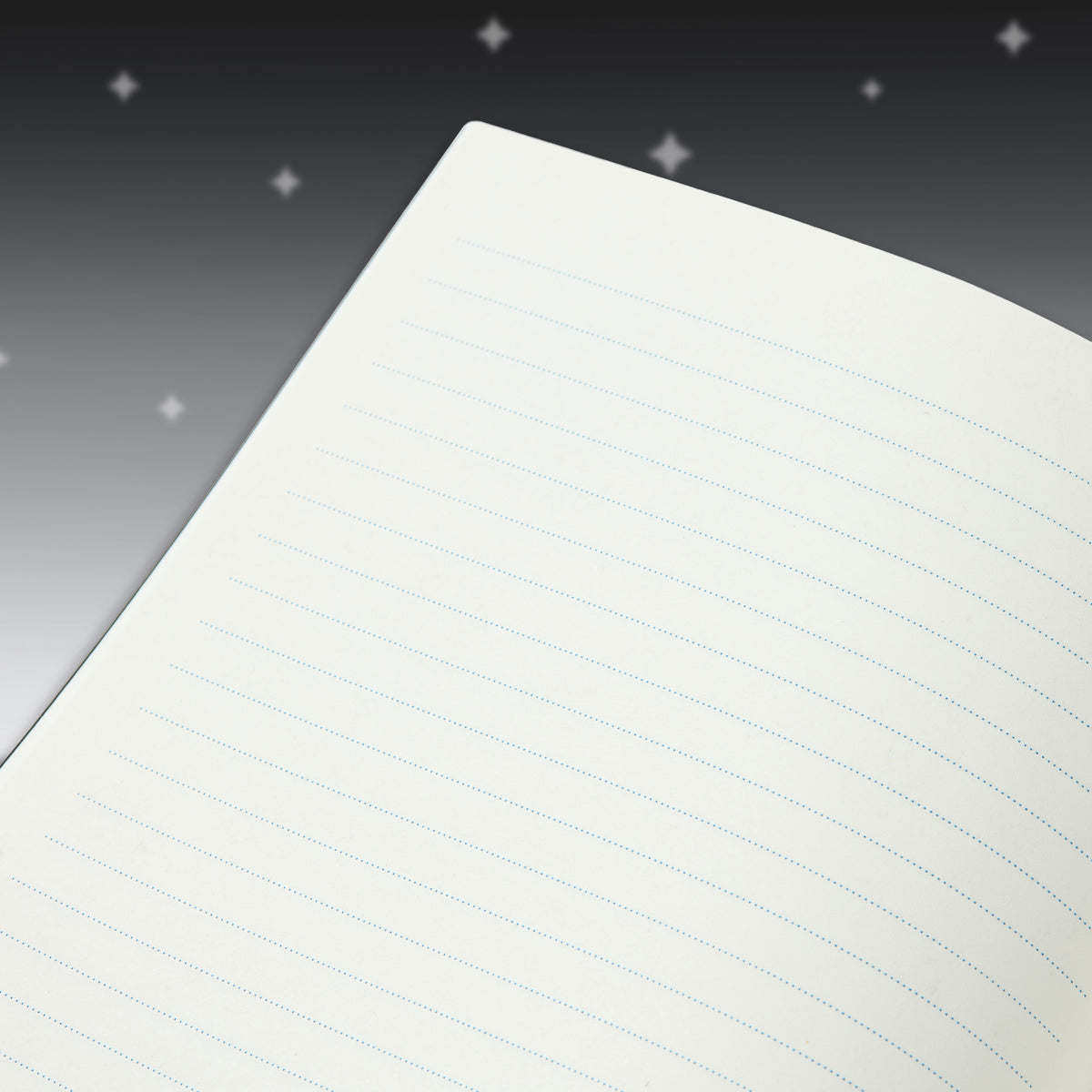 Lined paper sheet with light blue dotted guide lines