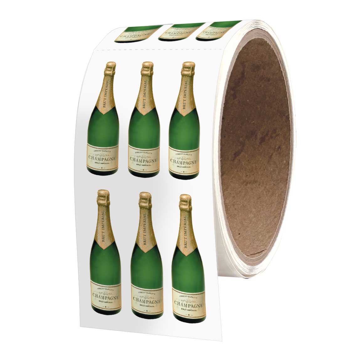 Champagne Bottle Stickers - ROLL OF 50 MODULES
