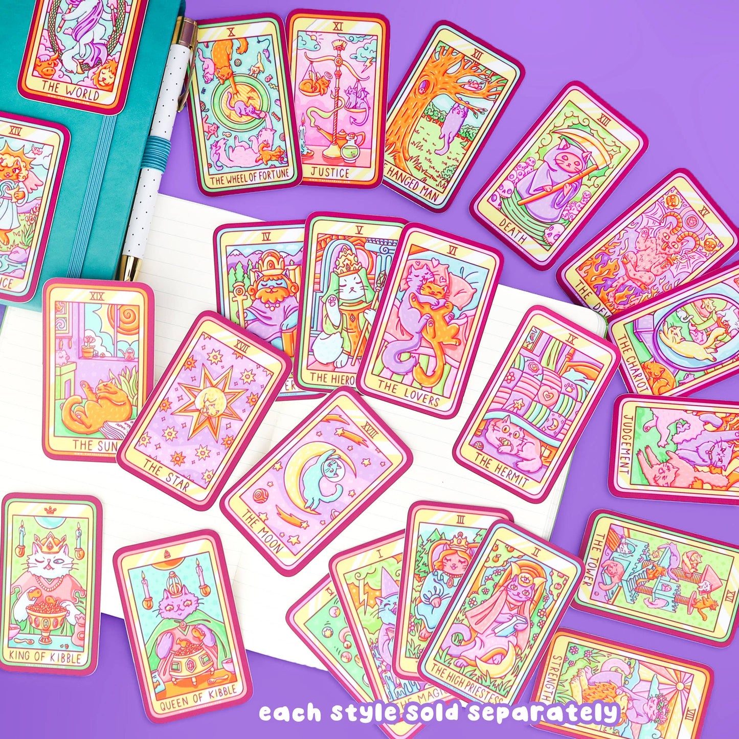 Temperance Cat Major Arcana Tarot Card Vinyl Sticker