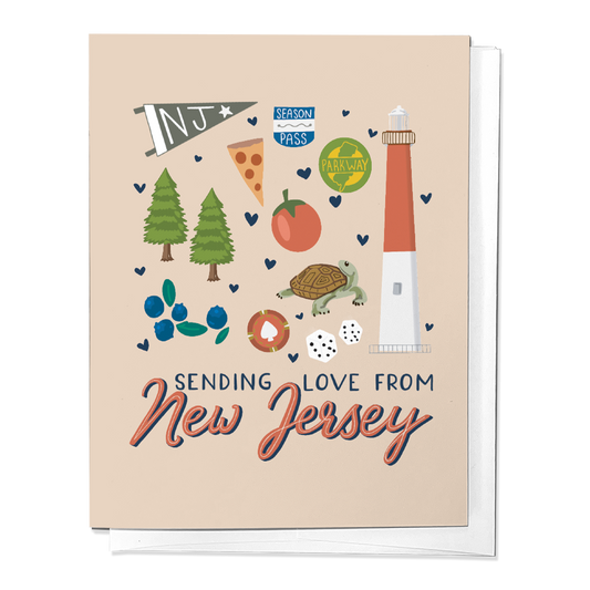 Sending Love From New Jersey, Greeting Card