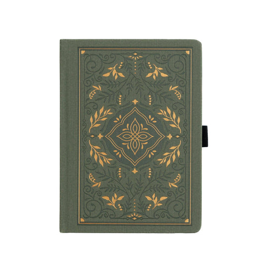Storybook In Vintage Olive Dot Grid Notebook