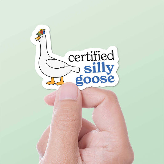 Certified Silly Goose Sticker for Tumbler - Funny Meme Decal