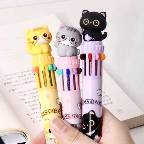 Cats 10-Color Retractable Ball Pen