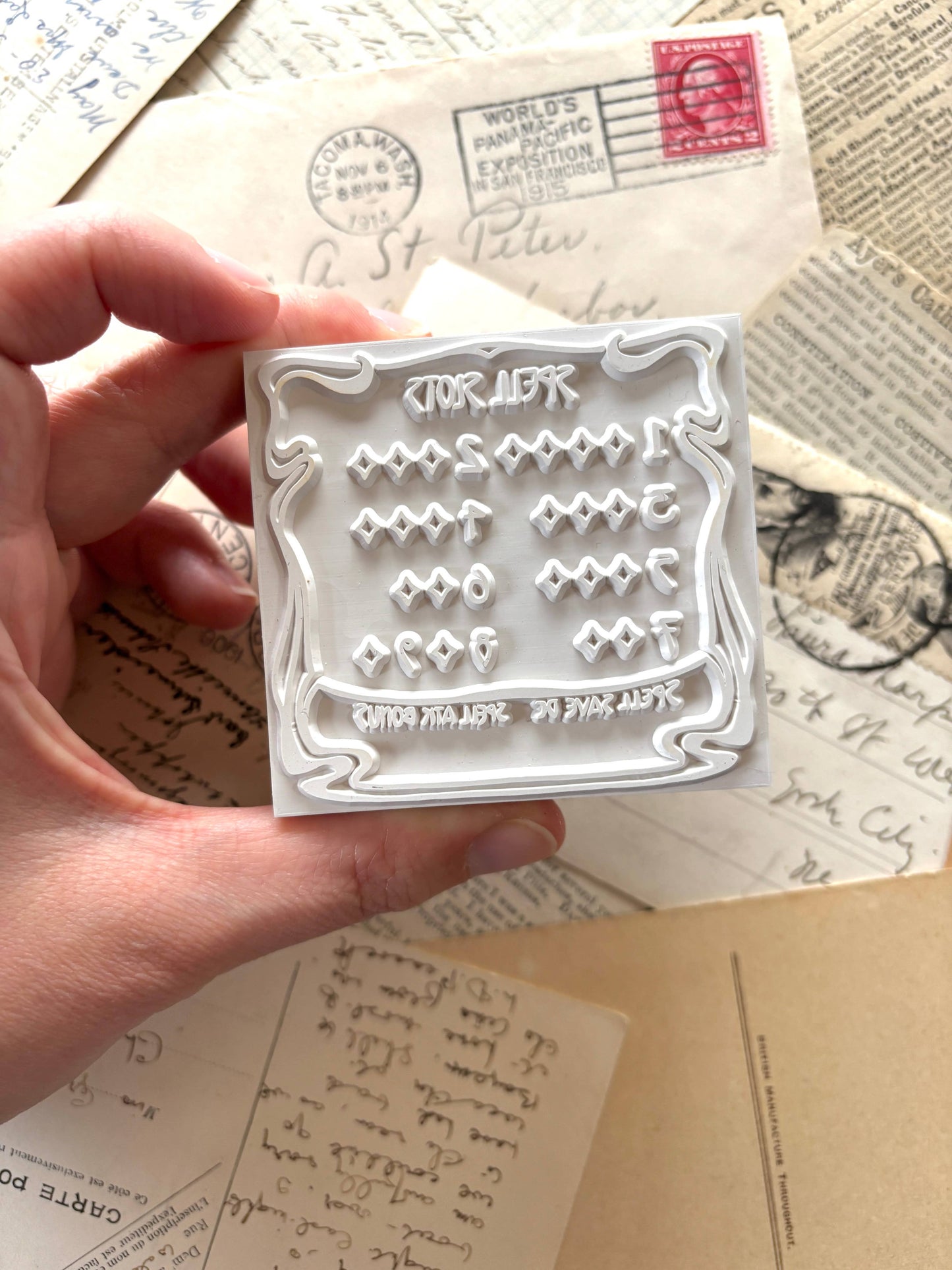 Spell slot rubber stamp for DnD