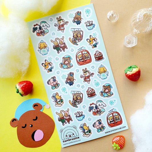 Kawaii Wintertime Sticker Sheet